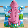 9269AUK2 personalised summer dinosaur hooded beach towel for kids 9269absdak