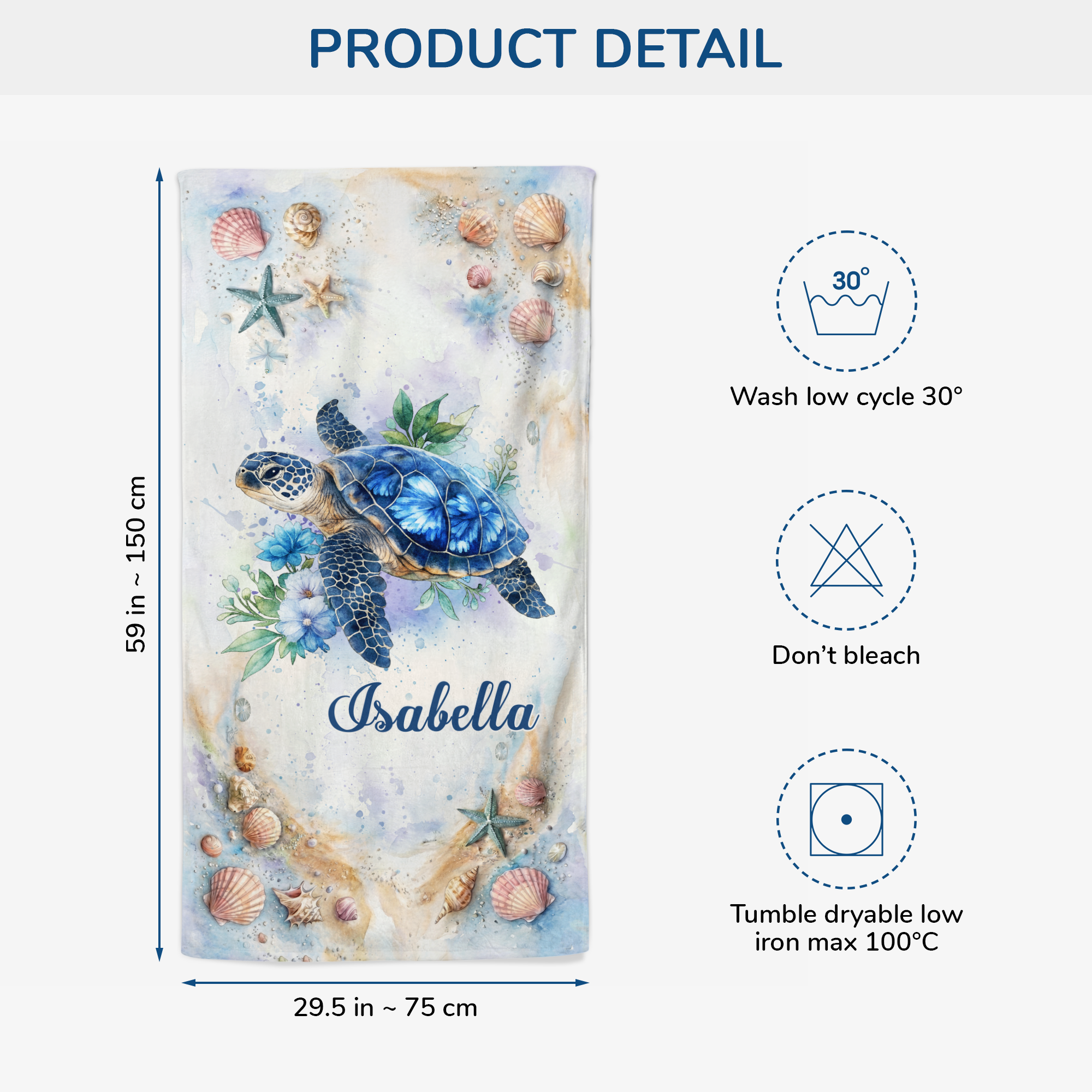 9270BUK3 personalised summer beach towel for her 9270bsena
