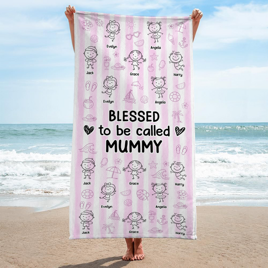 9273BUK2 personalised blessed to be called summer beach towel for grannymum 9273bskna
