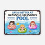 9275EUK1 personalised life is better at the pool metal sign for family members 9275e8ysa