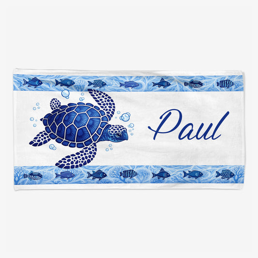 9276BUK1 personalised summer turtle beach towel for herhim 9276b8esb