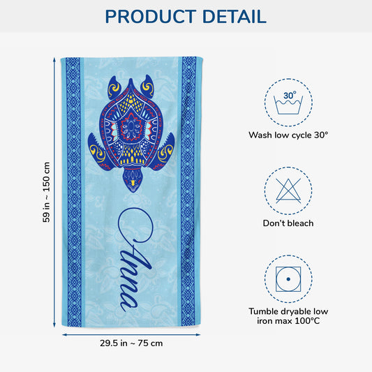 9276BUK3 personalised summer turtle beach towel for herhim 9276b8esb