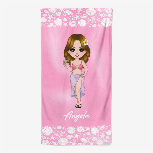 9277BUK1 personalised beach towel summer with name for her 9277b8cna
