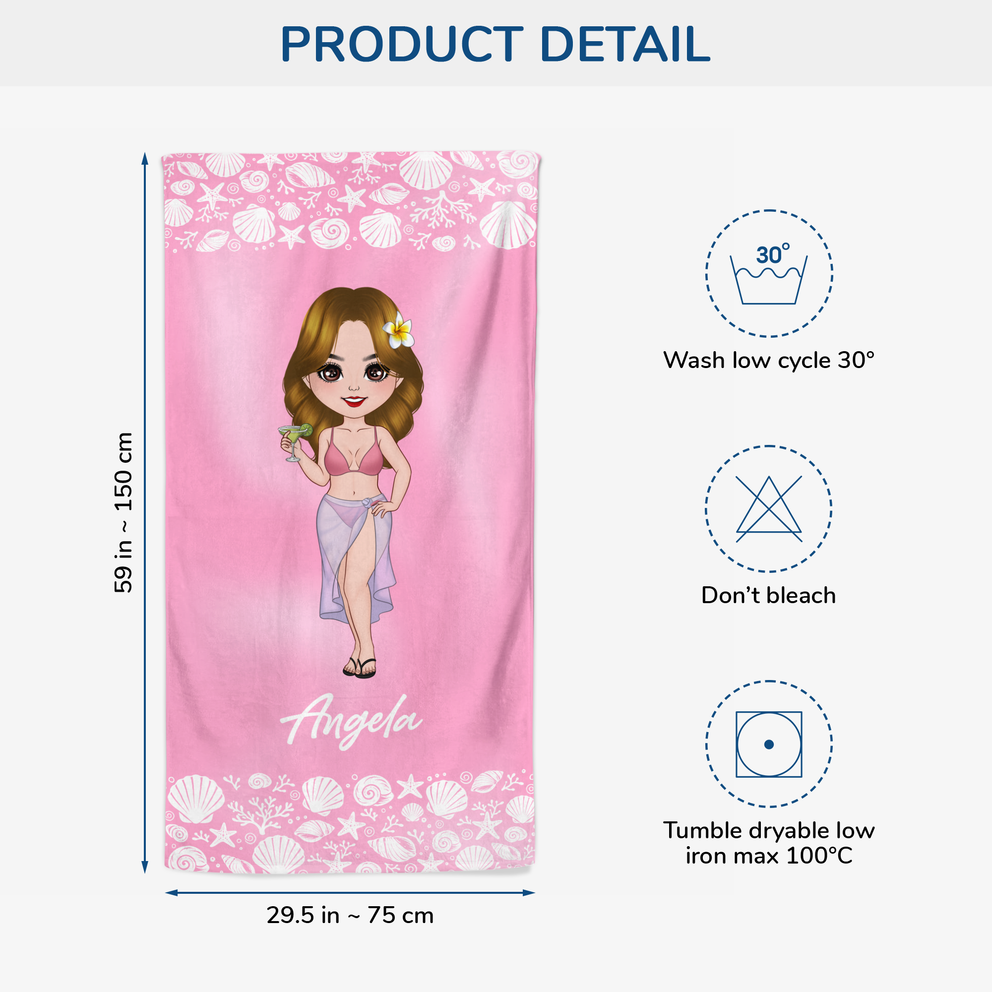 9277BUK3 personalised beach towel summer with name for her 9277b8cna_9629a8d7 d9ba 402d ac1b eebf57b87380
