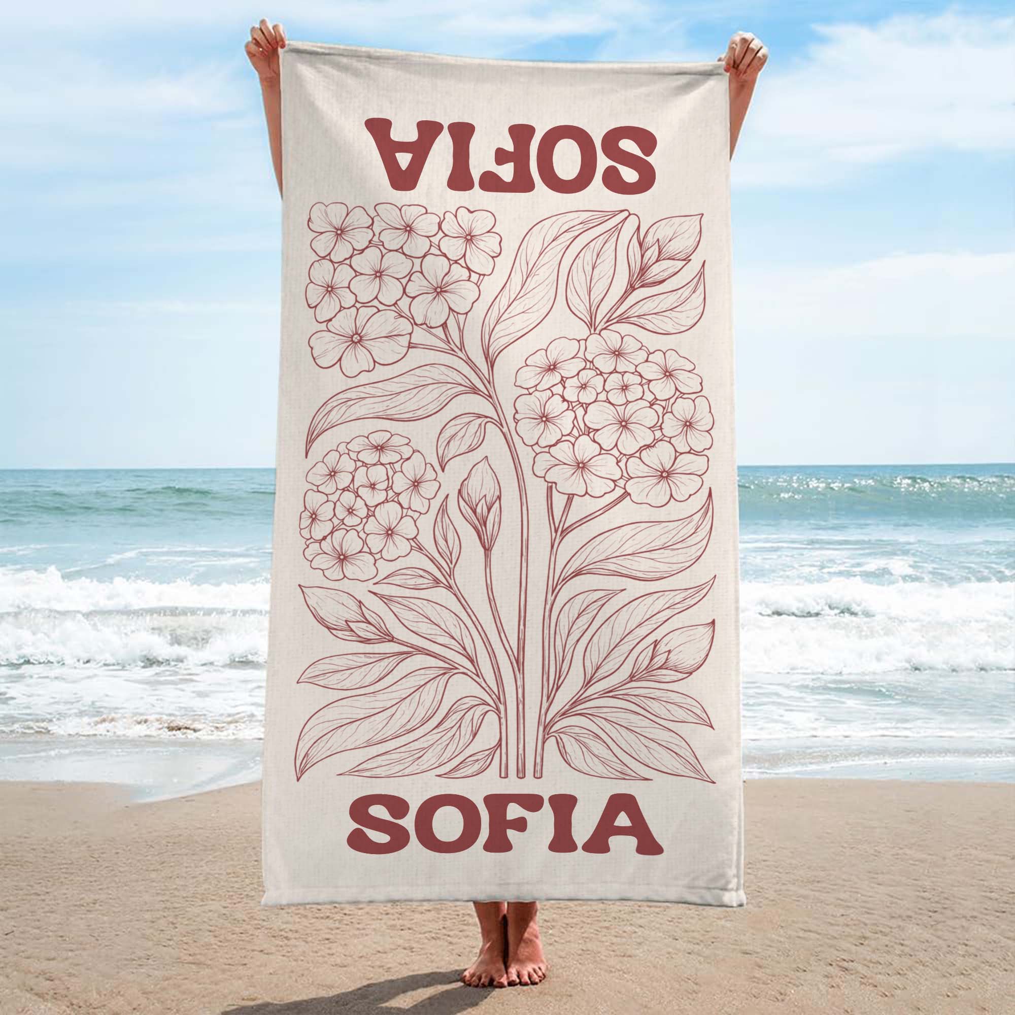 9279BUK1 personalised summer flower beach towel for her 9279bavca_2
