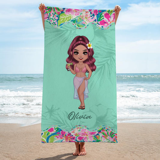 9280BUK2 personalised beach towel with name for her summer 9280bndna