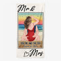 9281BUK1 personalised mr  mrs summer beach towel for couples 9281bnpog