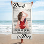 9281BUK2 personalised mr  mrs summer beach towel for couples 9281bnpog