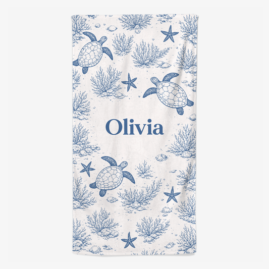 9283BUK1 personalised summer sea turtle beach towel for her 9283bneza