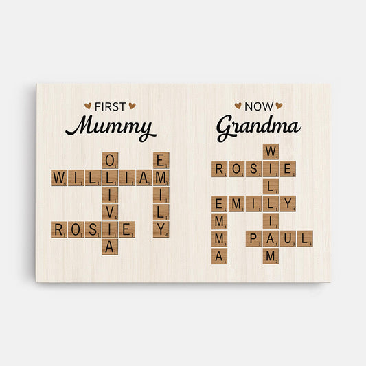 UK1 personalised first mother now grandma crossword canvas print_ab447082 c88e 44a8 87e2 25297e8b2bb3