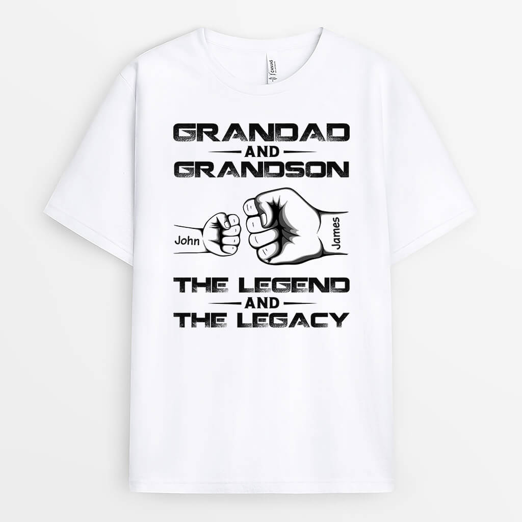 Personalised Grandpa And Grandson The Legend and The Legacy T-Shirt