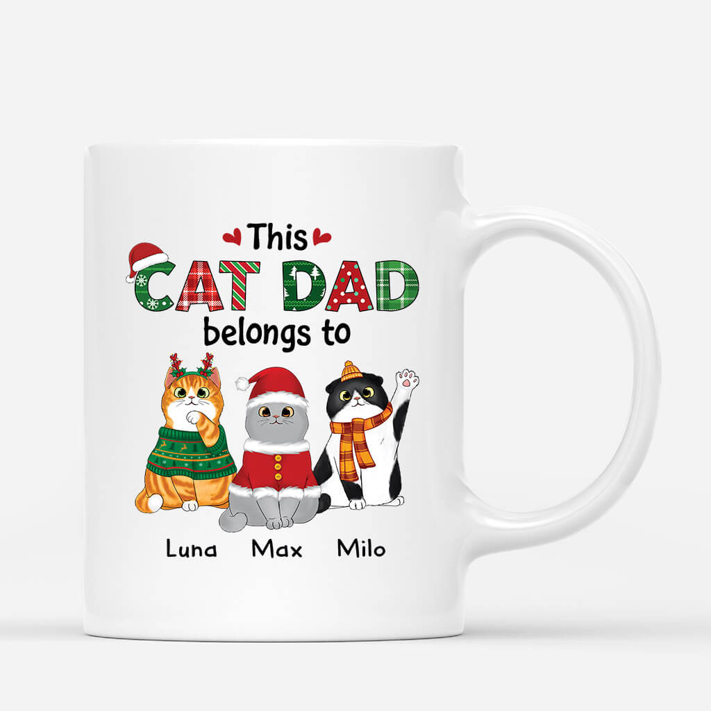 Personalised This Christmas Cat Mum/Cat Dad Belongs To Mug