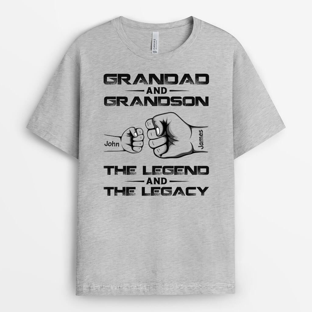 Personalised Grandpa And Grandson The Legend and The Legacy T-Shirt