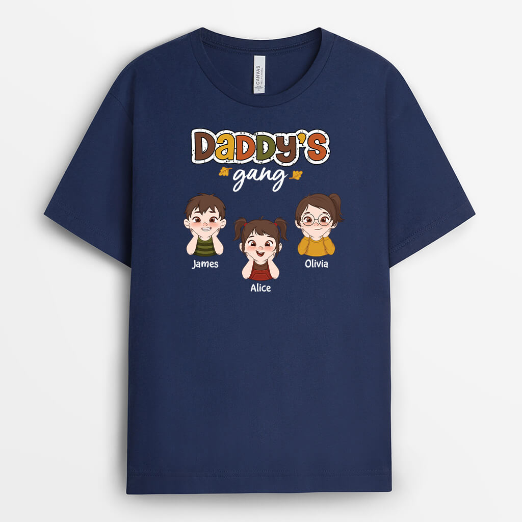 Personalised Daddy's Gang With Kids T-shirt for Autumn