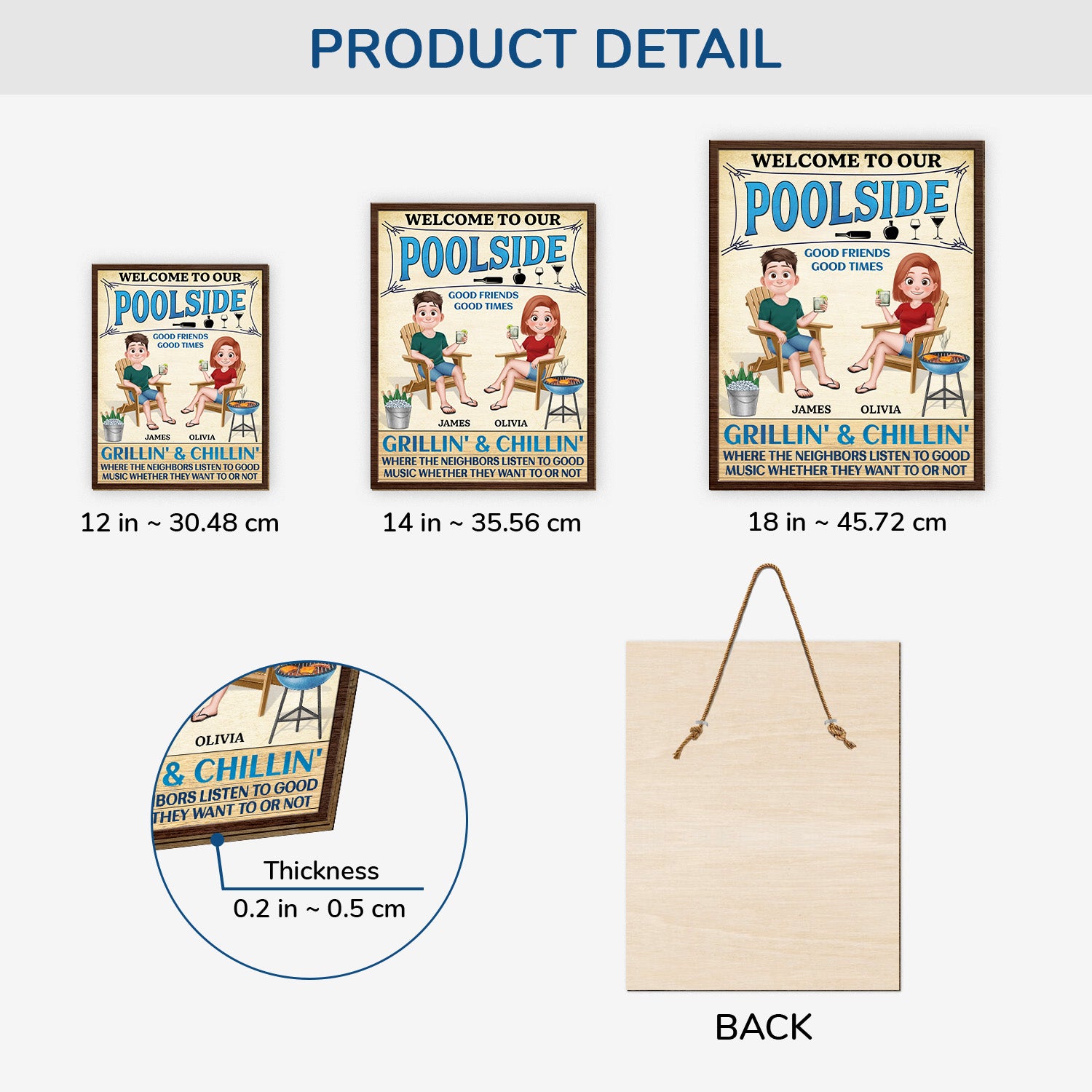 Fun Poolside Signs Personalised Funny Poolside Wooden Signs - Custom Chic UK