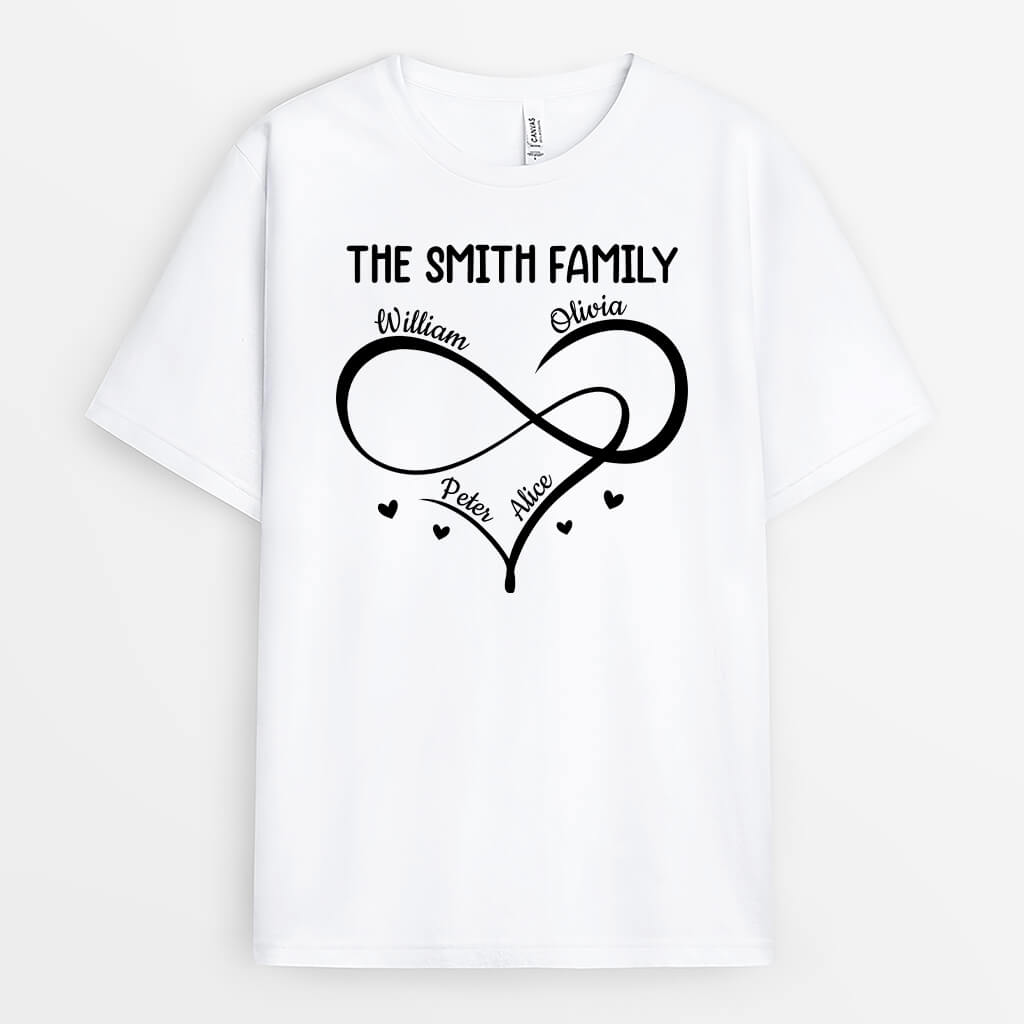 Personalised The Family With Heart T-Shirt
