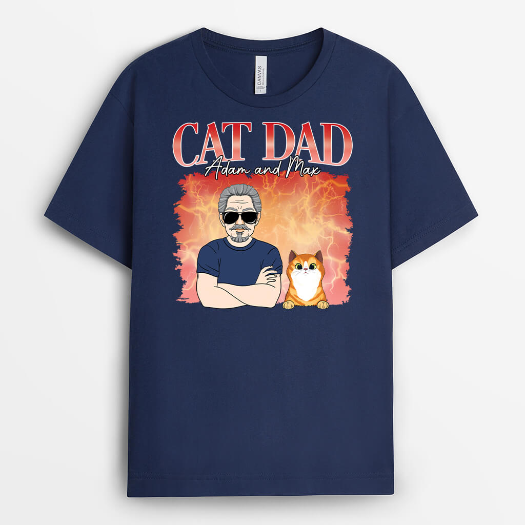 Personalised Best Cat Dad T-Shirt