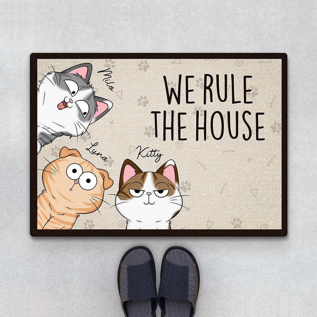 Personalised Rule The House Doormat