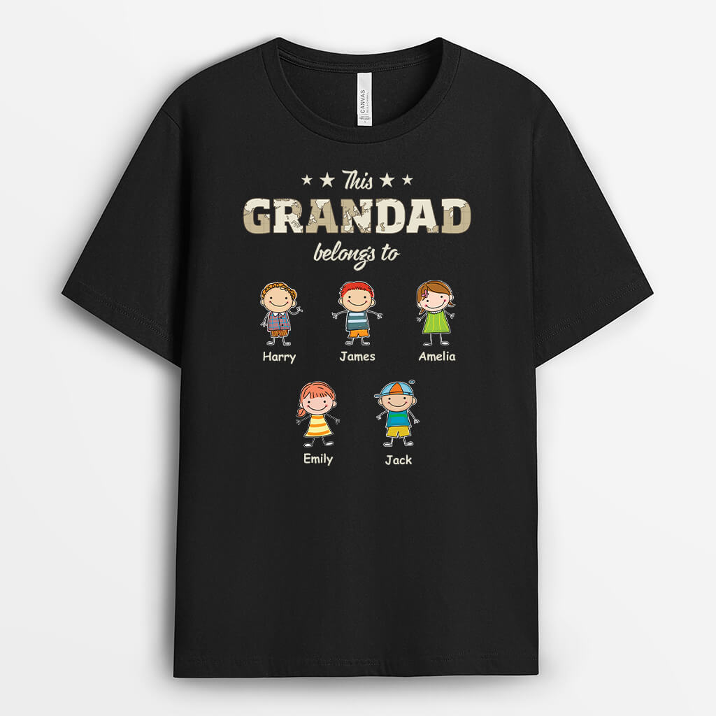 Personalised This Grandad Belongs to T-Shirt