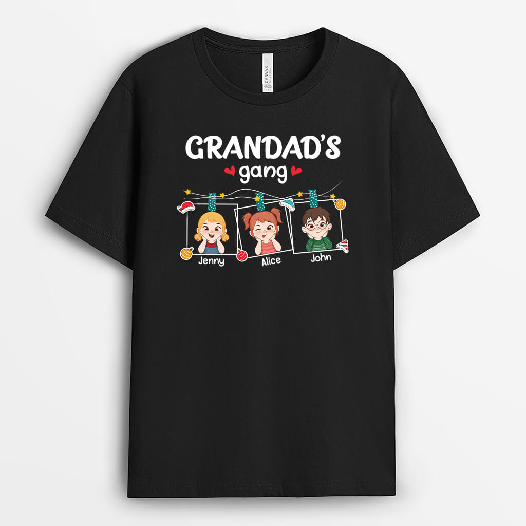 Personalised Christmas Grandad's Gang T-Shirt