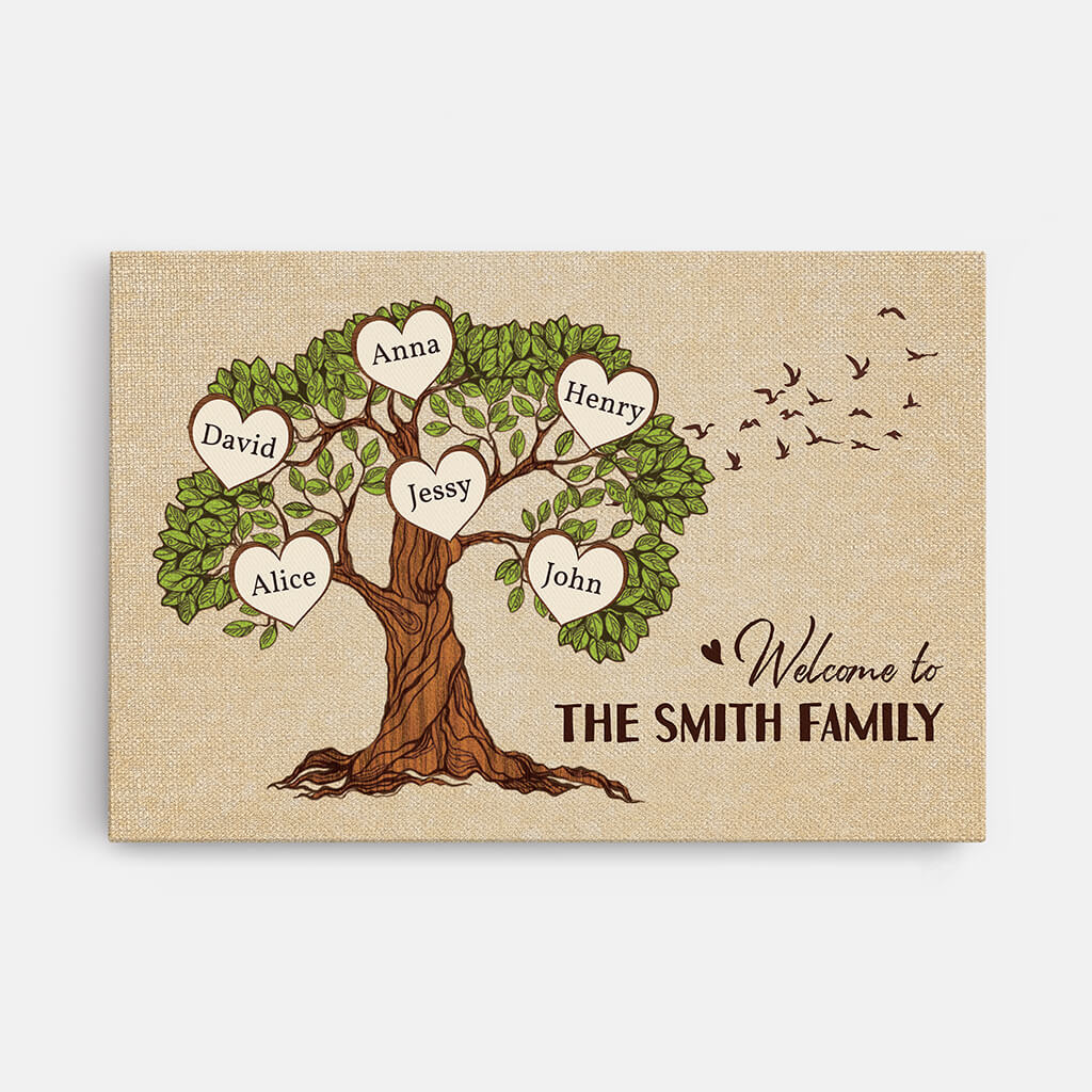 Personalised The Smith Family Vintage Canvas