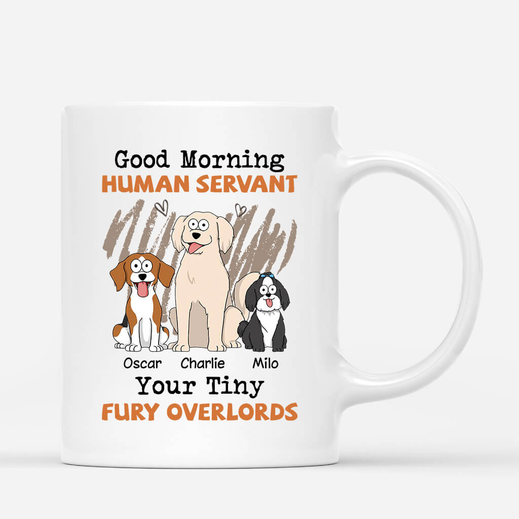 Personalised Good Morning Human Servant Your Tiny Furry Overloads Mug