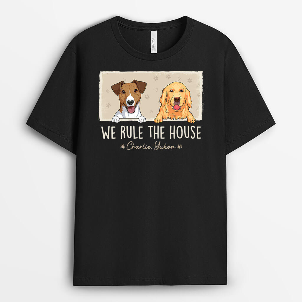 Personalised We Rule The House Funny Dog T-shirt