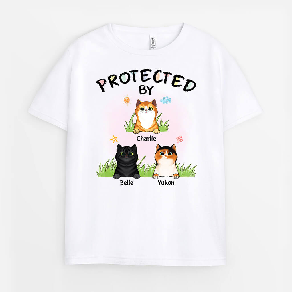 Personalised This Baby Is Protected By Cat T-Shirt