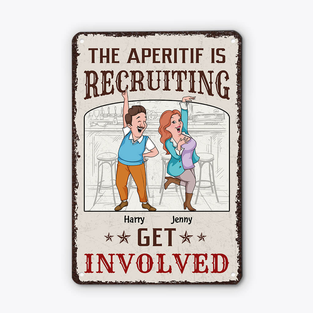 Personalised Aperitif Is Recruiting, Get Involved Alcohol Theme Metal Sign