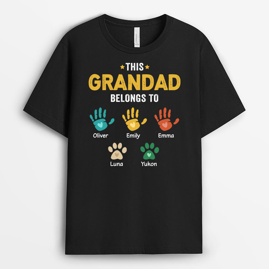 Personalised This Best Grandpa Belongs To T-Shirt