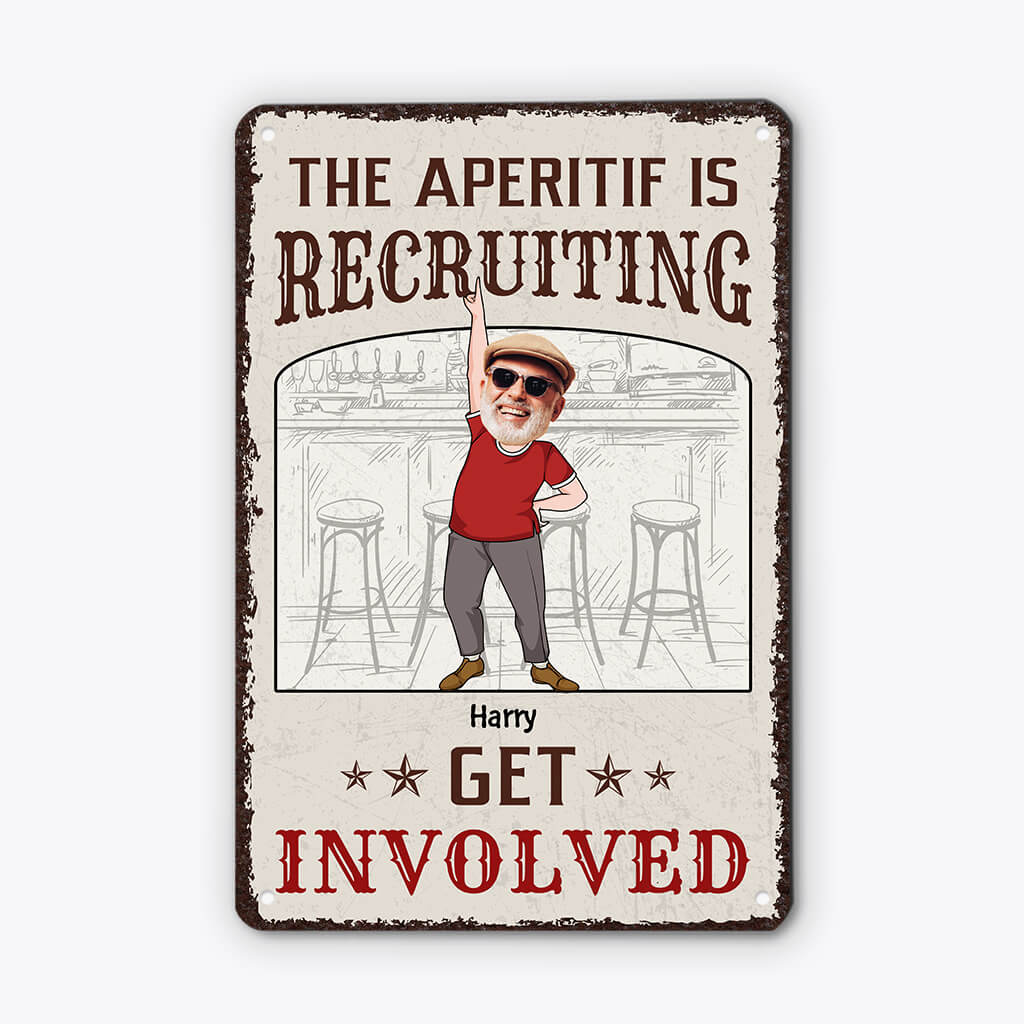 Personalised Aperitif Is Recruiting, Get Involved Alcohol Theme Metal Sign