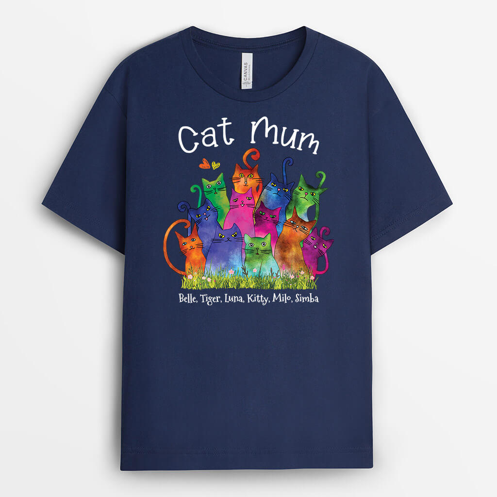 Personalised Cat Mum/Cat Dad Watercolor T-Shirt