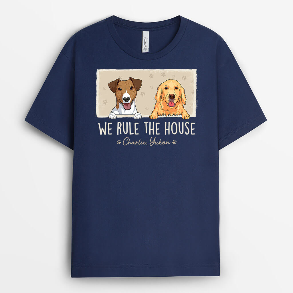 Personalised We Rule The House Funny Dog T-shirt