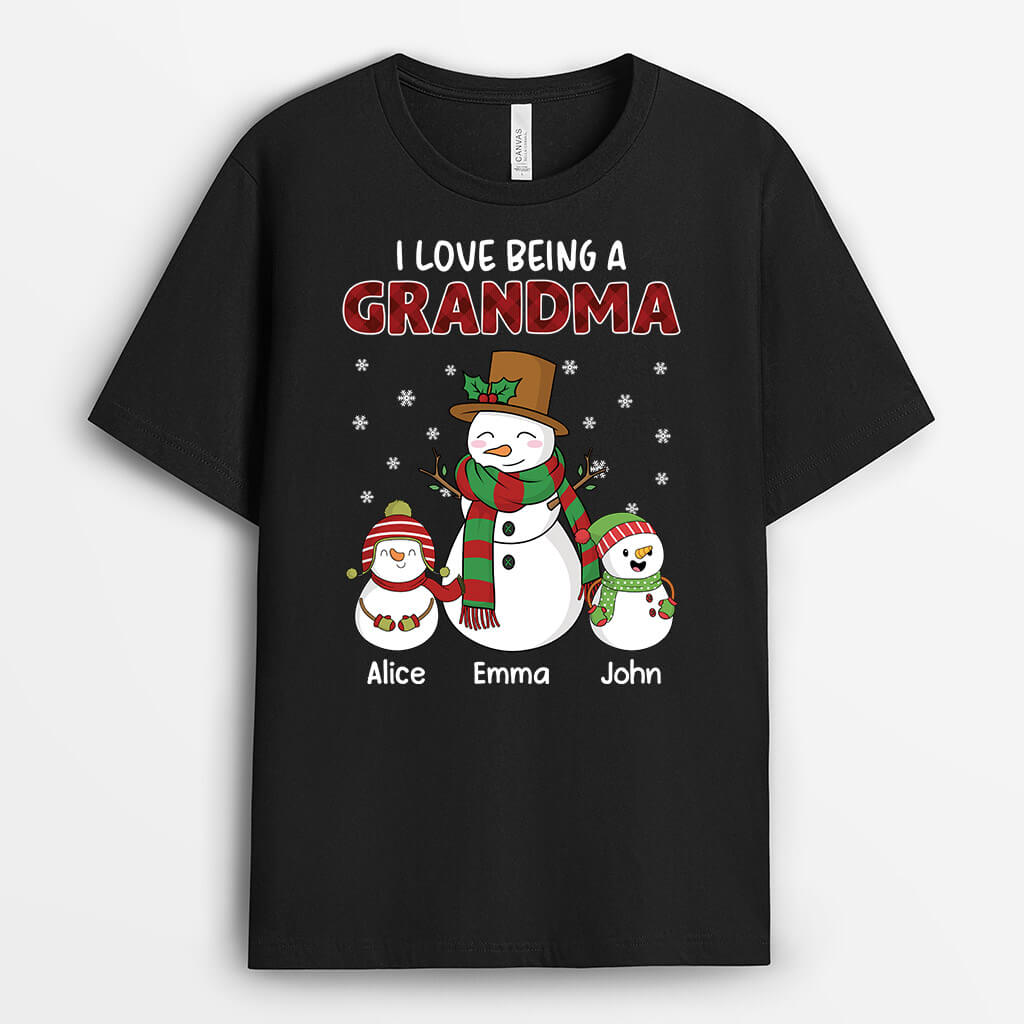 Personalised I Love being a Grandma/Mommy Christmas T-shirt