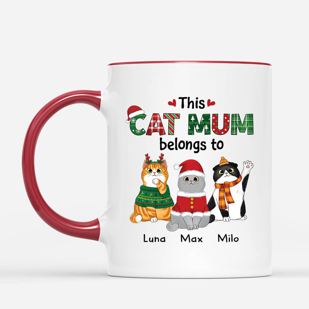 Personalised This Christmas Cat Mum/Cat Dad Belongs To Mug