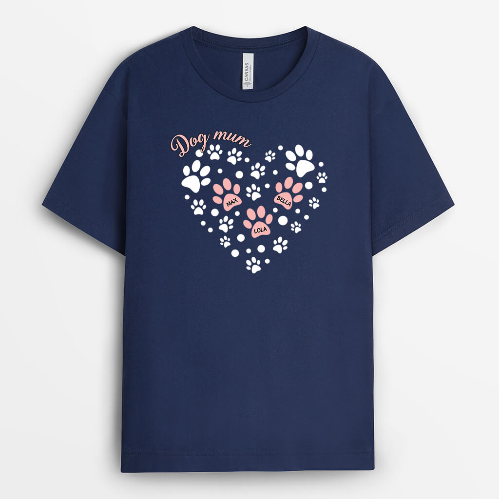 Personalised Heart Dog Dad T-Shirt