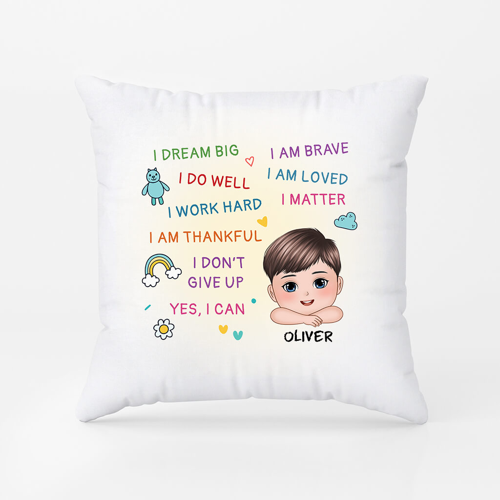 Personalised I Dream Big Pillow For Kids