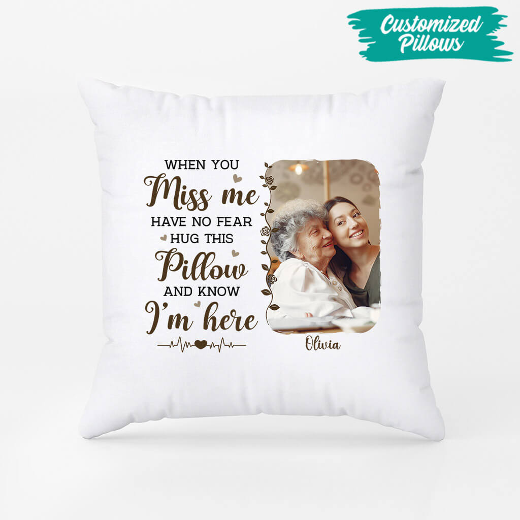 Personalised Hug This And Know I'm Right Here Pillow