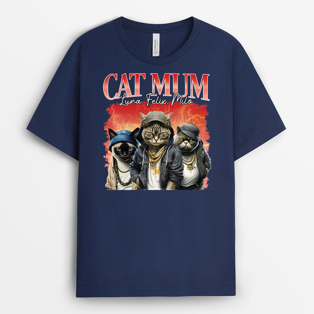 Personalised Cat Dad/Cat Mum Hiphop Style T-Shirt