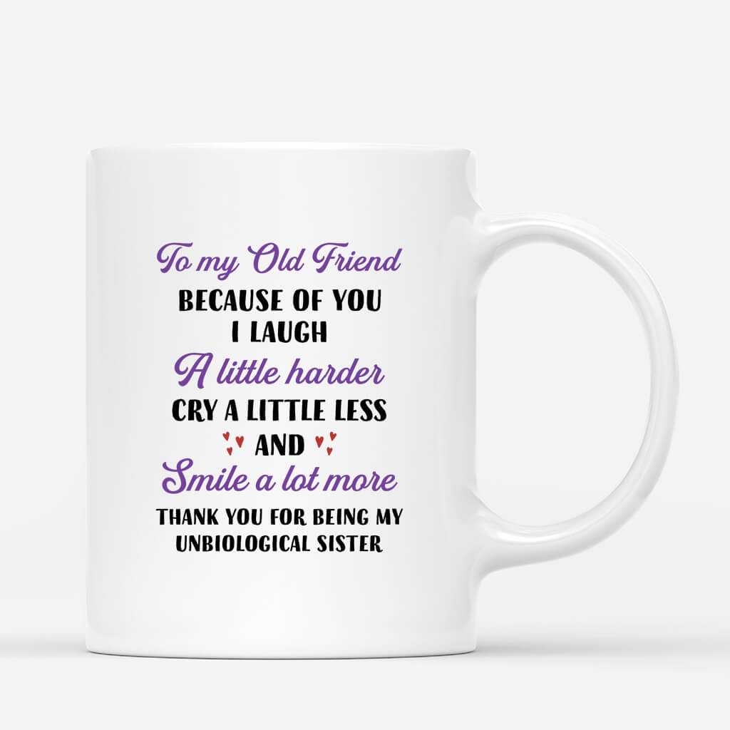 Personalised Thank You for Being My Unbiological Sister Mug