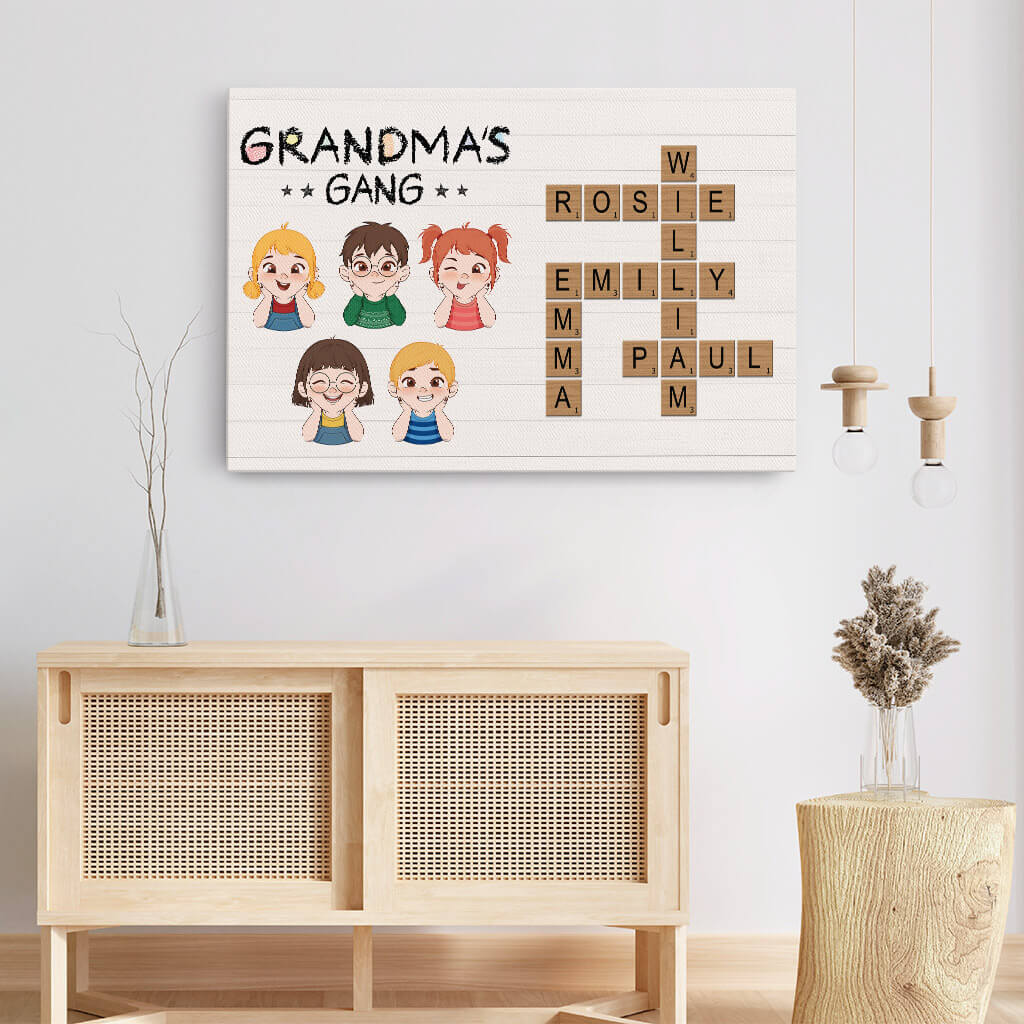 Personalised Grandma's Gang Crossword Canvas