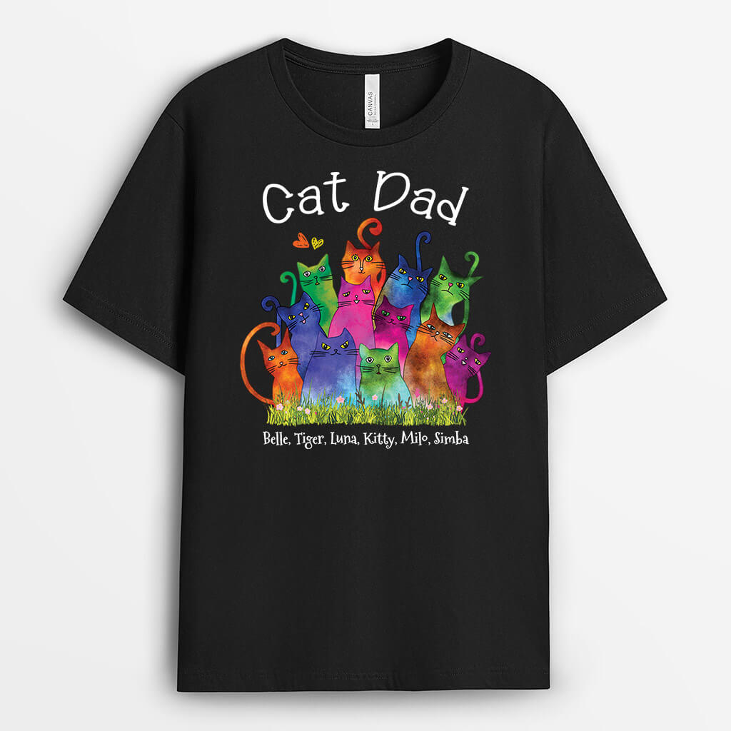 Personalised Cat Mum/Cat Dad Watercolor T-Shirt
