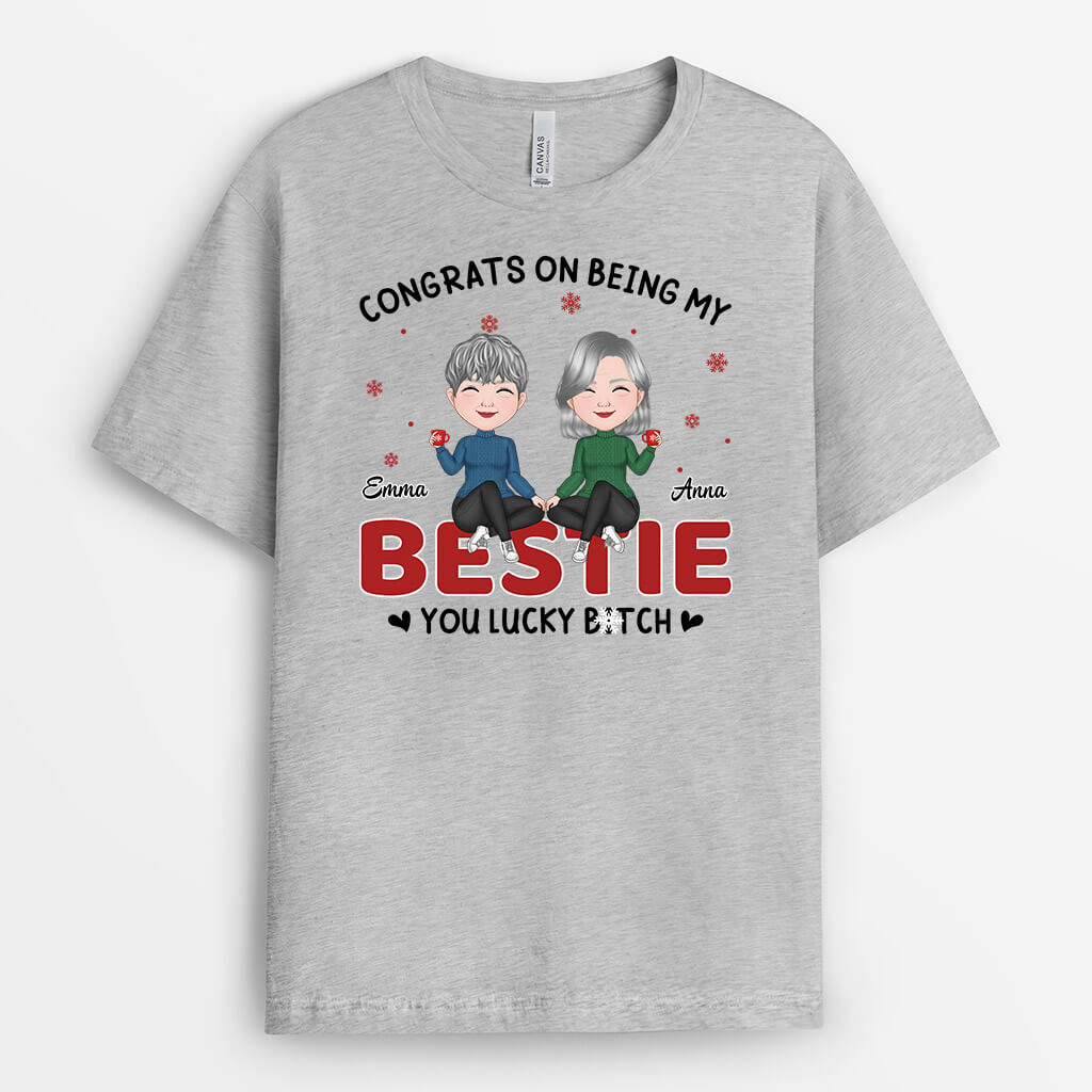 Personalised Congrats On Being My Bestie T-Shirt