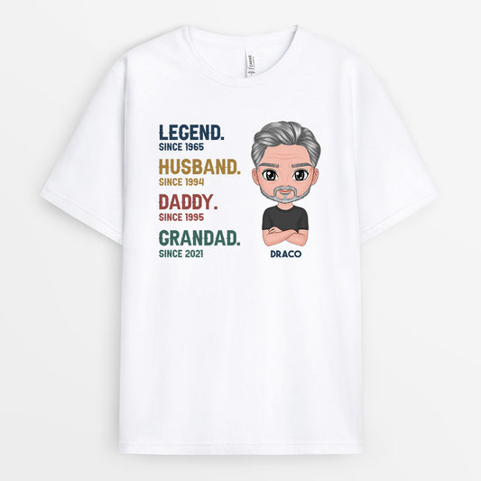 0004A148BUK1 Customised T shirts presents Man Grandpa Dad Text