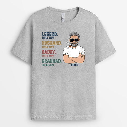 0004A158BUK2 Personalised T shirts gifts Man Grandpa Dad Text