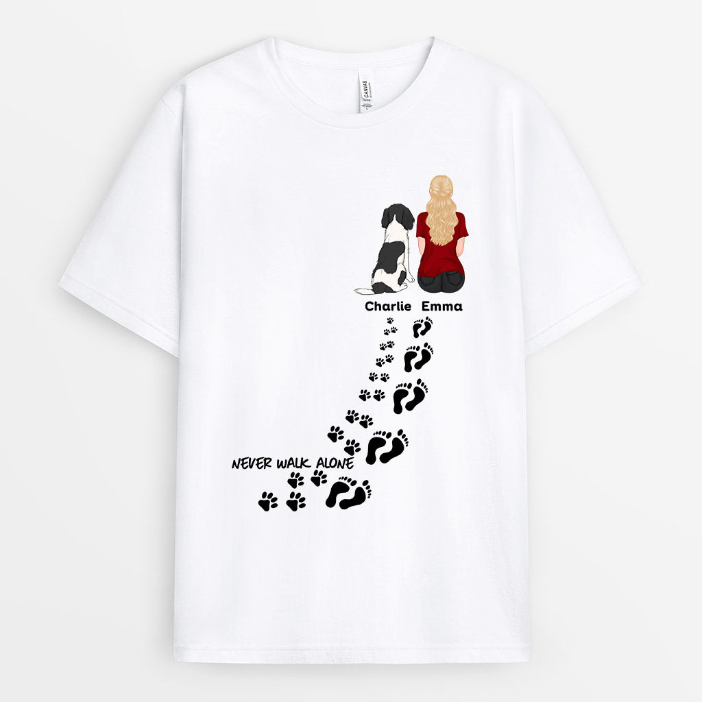 Never Walk Alone - Personalised Gifts | T-shirts for Dog Lovers
