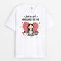 0011AUK1 Customised T shirts gifts Girl Cat Lovers