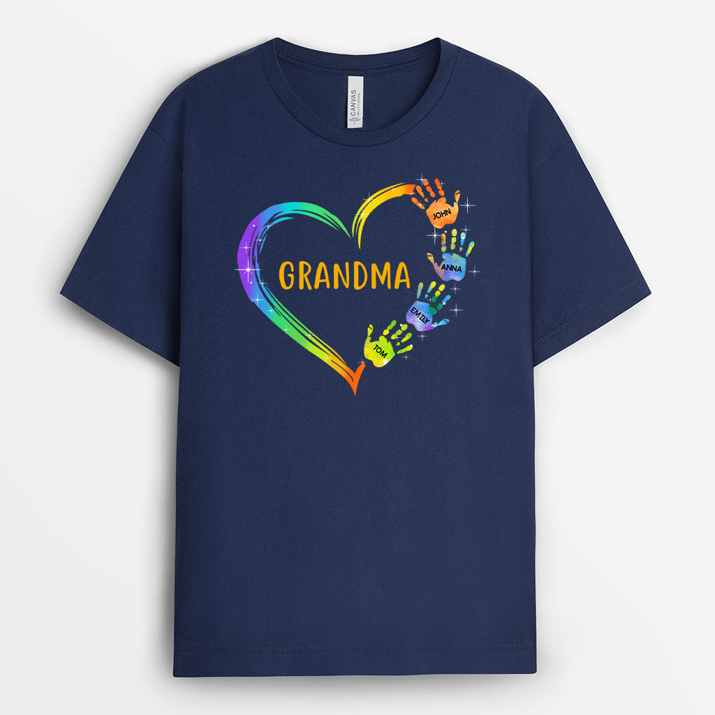 Grandma Mummy Mom Heart - Personalised Gifts | T-Shirts For Grandma Mum