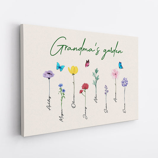 0065C240AUK2 Personalised Canvas presents Flower Grandma Mom