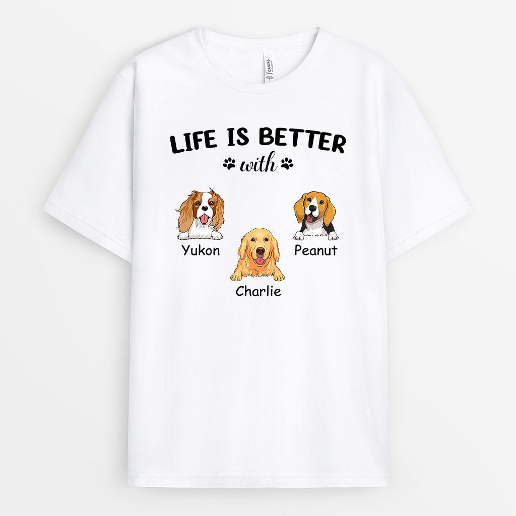 Life Is Better With - Personalised Gifts | T-shirts for Dog Lovers